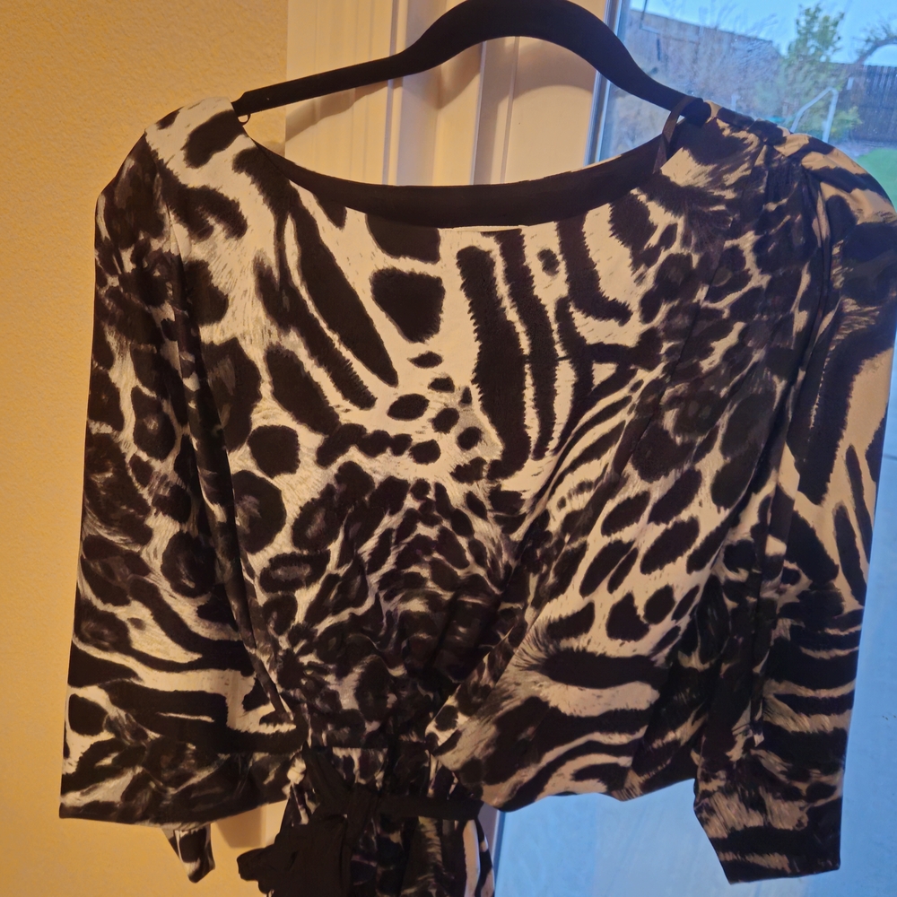 Black and White Animal Print Dress